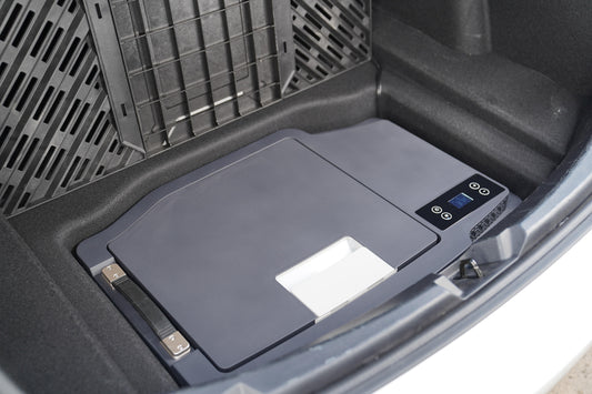 how to add 12v Outlet for fridge cooler in the Tesla Model 3 Trunk